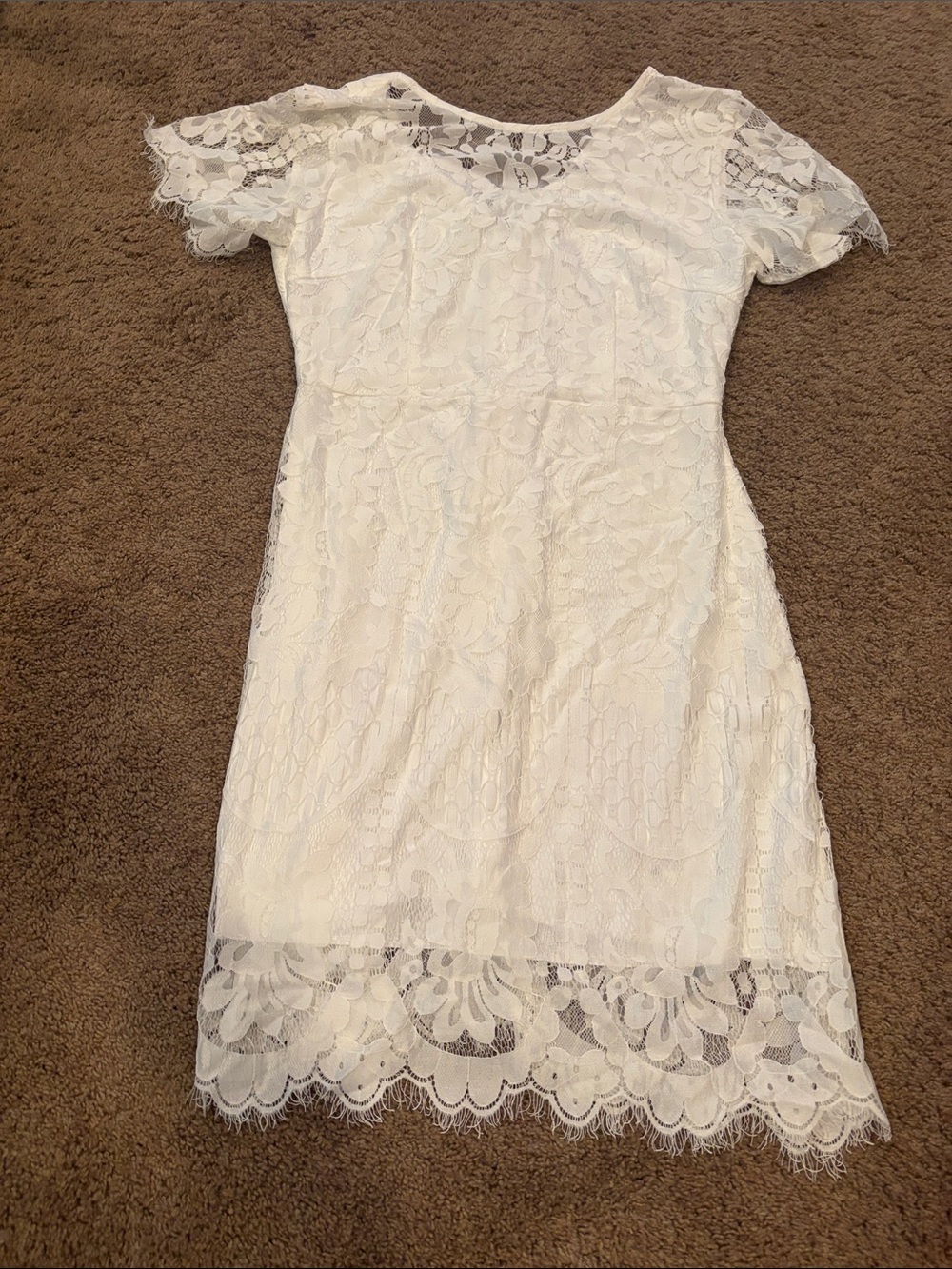NWT White Lace Short Sleeve Cocktail Dress